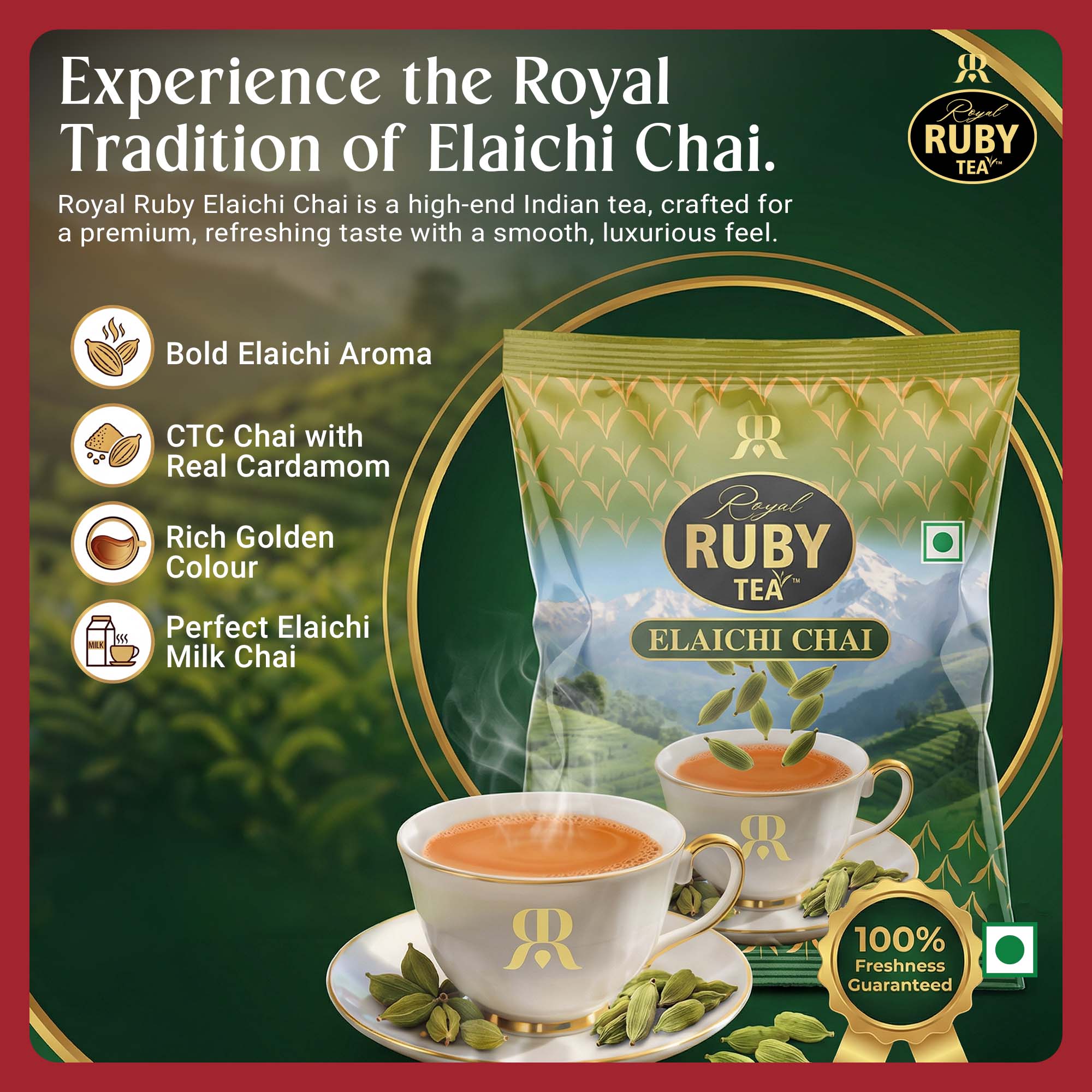 Royal Ruby Elaichi Tea Rs 10/- Pouch